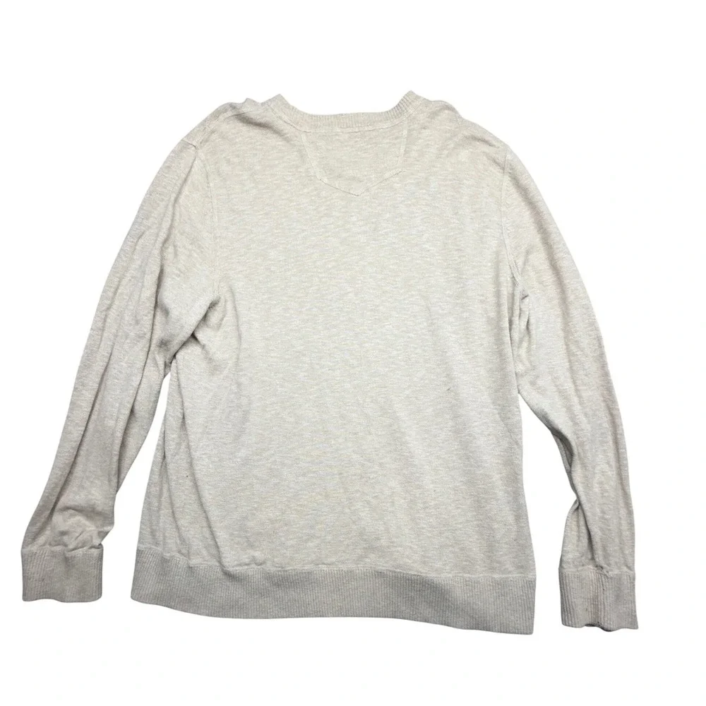Eddie Bauer Mens XXL Beige Cotton Crewneck Pullover Sweater Marl Knit Heathered - Picture 2 of 5